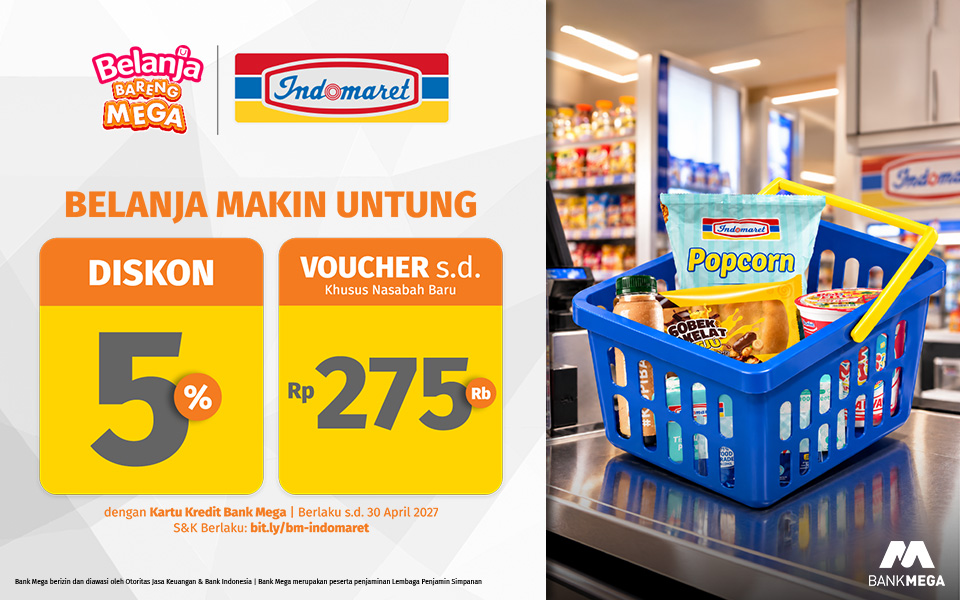 Indomaret - Diskon 5% + Voucher s.d. Rp275Rb