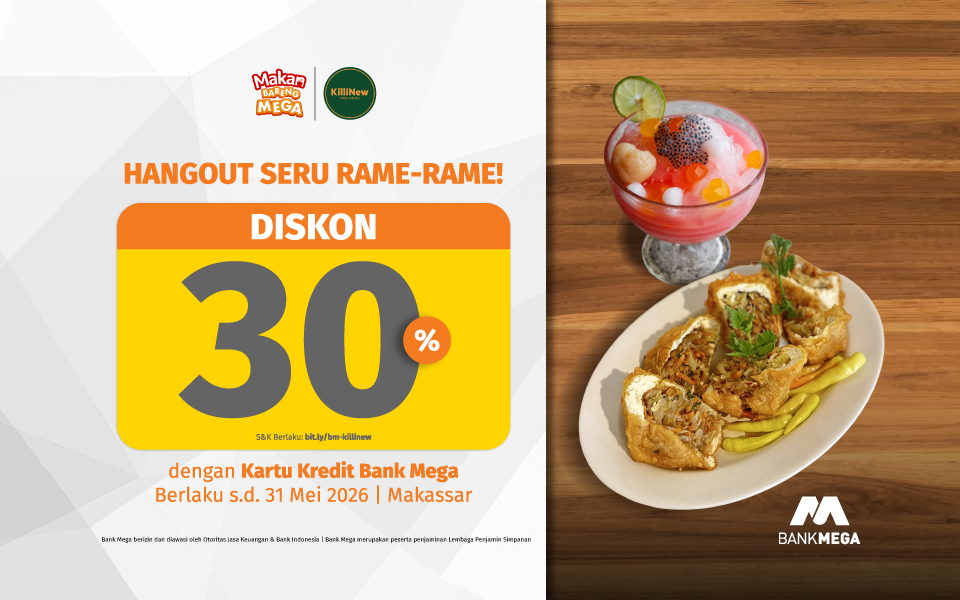 Killinew Coffee & Eatery Makassar - Diskon 30%