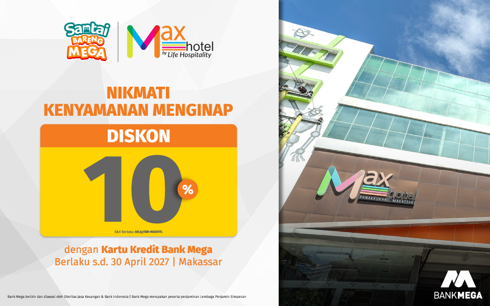 Max Hotel Makassar - Diskon 10%