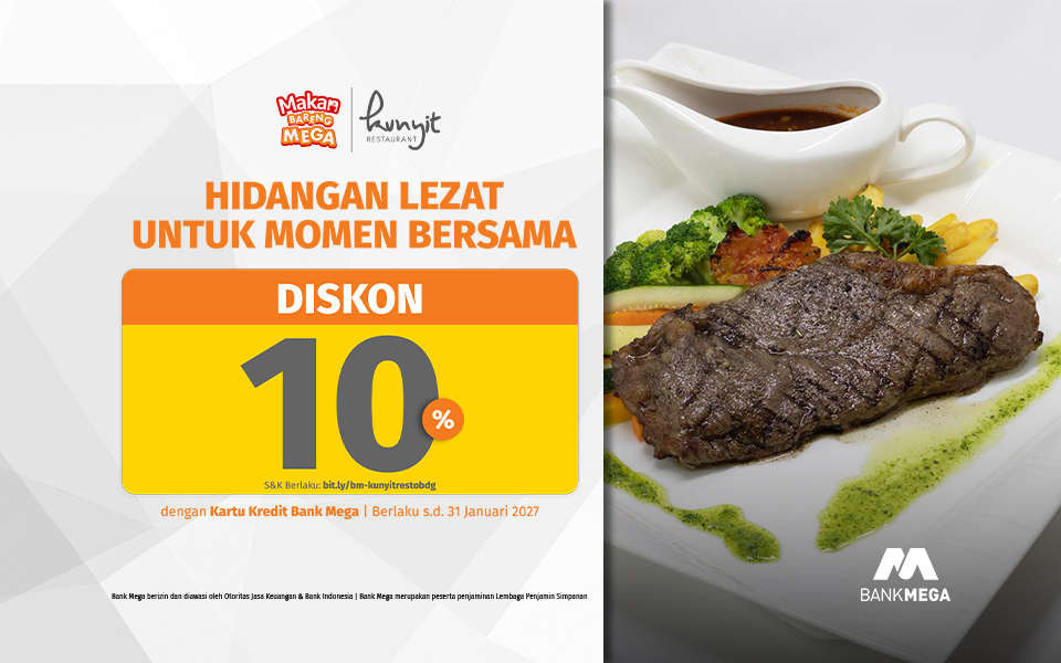 Diskon 10% Kunyit Resto Bandung