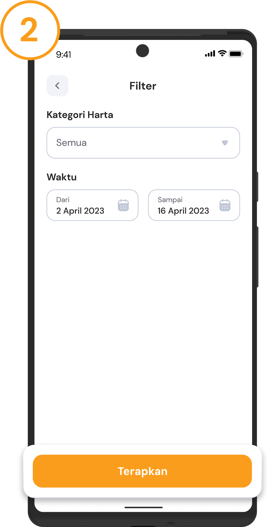 <p>Isi informasi yang ingin difilter sesuai kebutuhan, lalu klik <strong>Terapkan</strong></p>