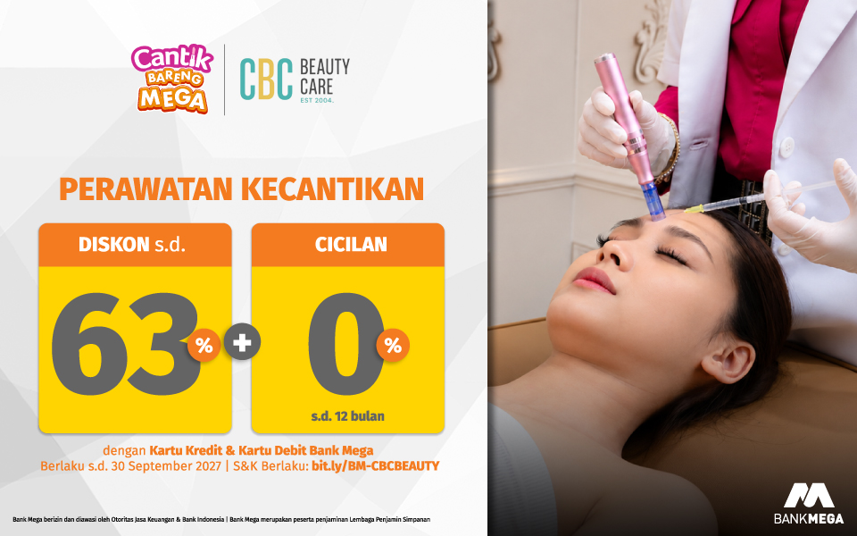 CBC Beauty Care - Diskon s.d. 63% atau Cicilan 0% dengan Kartu Kredit & Debit Bank Mega