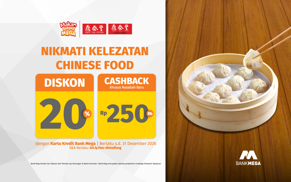 Din Tai Fung Diskon 20% + Cashback Rp250Rb