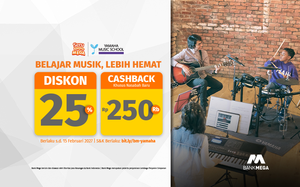 Yamaha - Diskon 25% + Cashback Rp250Rb
